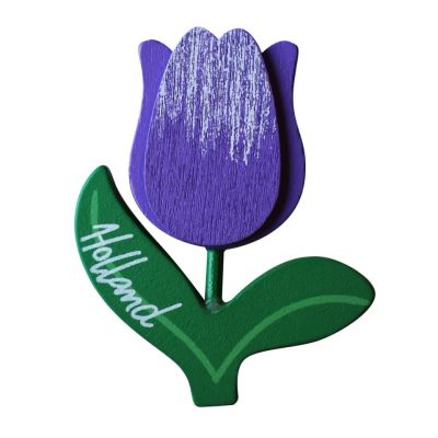 Calamita tulipano blu in legno