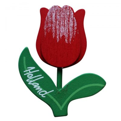Calamita tulipano rosso in legno