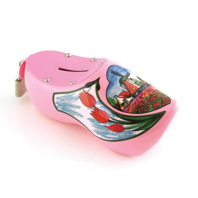 Salvadanaio a zoccolo rosa