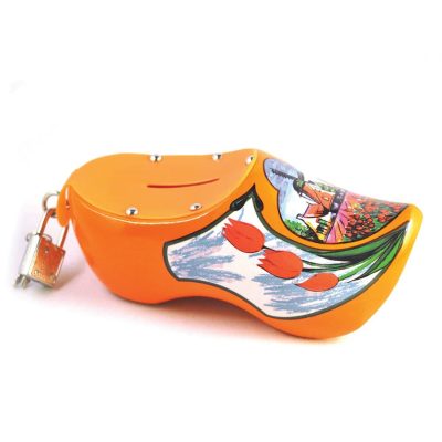 Salvadanaio a zoccolo arancio