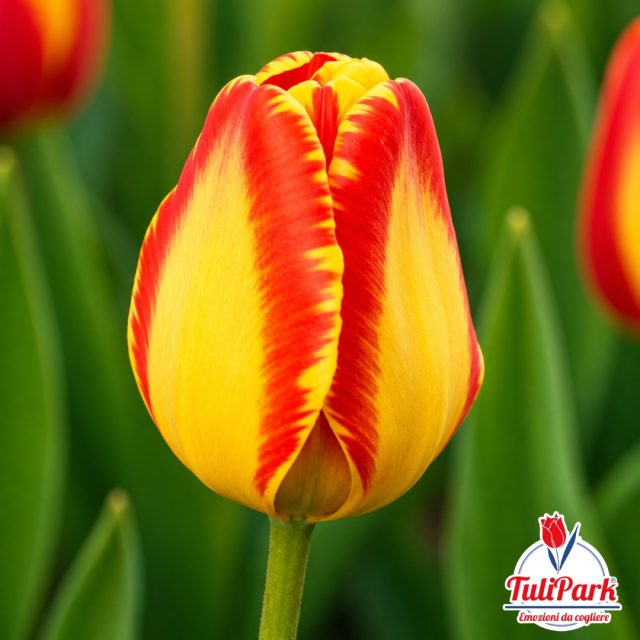 Bulbi di tulipano Roma giallo con eleganti fiamme rosse – TuliPark